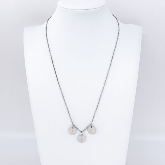 Vintage Sterling Silver 925 Initial Charm Necklace "C D R" 16.5"-18.5" - Picture 1 of 4
